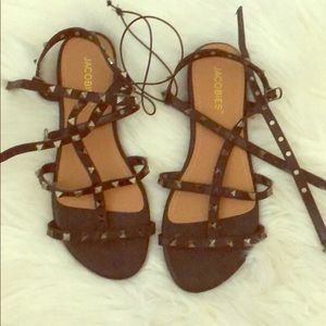 Black studded sandals